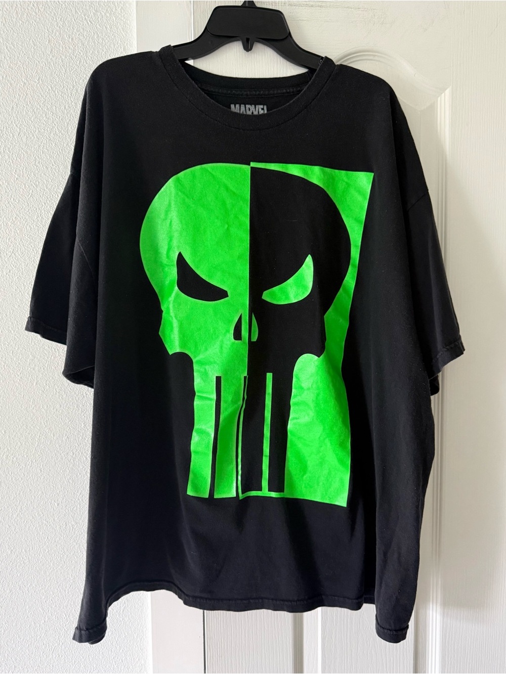 Marvel Punisher Mad Engine 3XL Black Neon Green Skull Graphic Tee